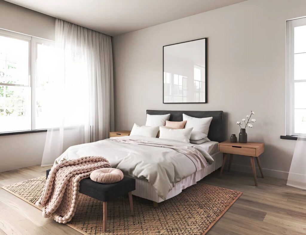 Modern bedroom painted by an interior painter in Middletown, MD