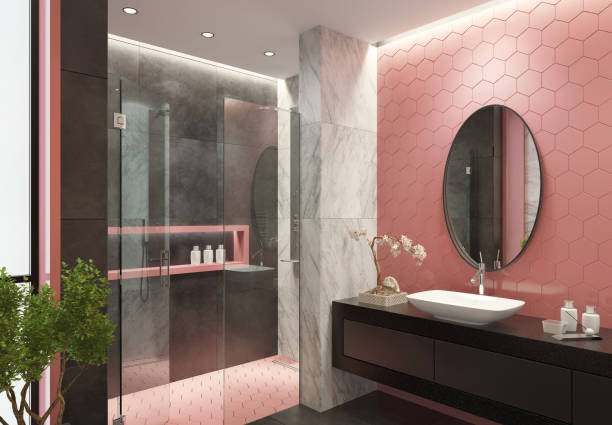 Bathroom interior with soft neutral wall color and satin finish by an interior painter in Middletown, MD.